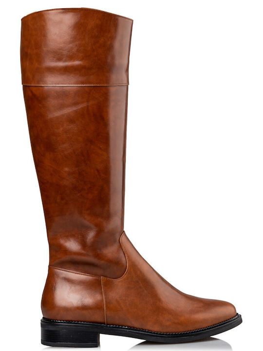 Envie Shoes Leather Riding Boots Brown