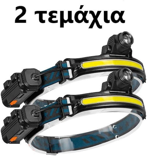 Ideahellas Rechargeable Headlamp LED IPX4 with Maximum Brightness 1600lm Bright 40 2pcs Black