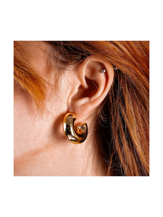 Siamoshoes Earrings Hoops made of Steel Gold Plated