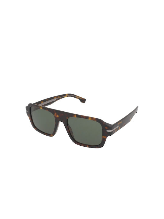 Hugo Boss Ochelari de soare cu Maro Broască țestoasă Din plastic Rame și Verde Lentilă BOSS 1595/S 086/O7