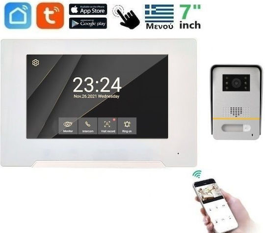 Joytimer Wireless Video Intercom Set Wi-Fi White