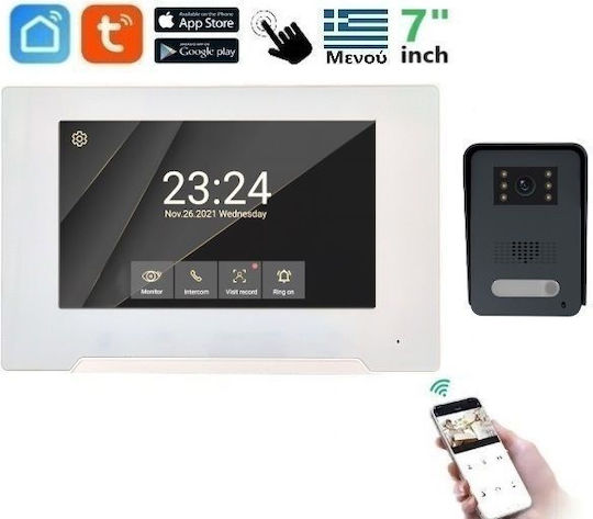 Joytimer Wireless Video Intercom Set Wi-Fi White