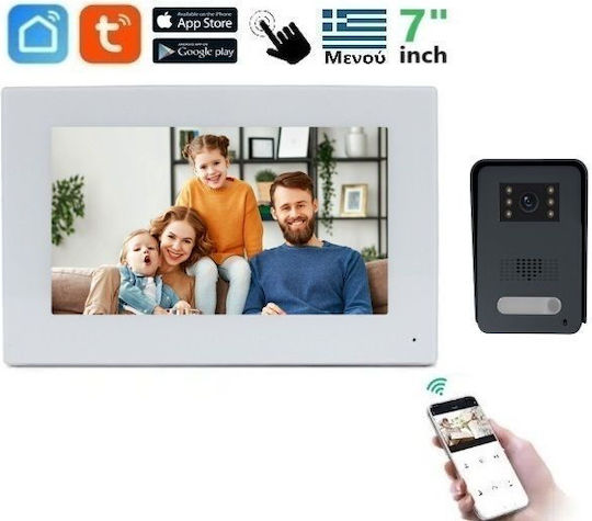 Joytimer Wireless Video Intercom Set Wi-Fi White