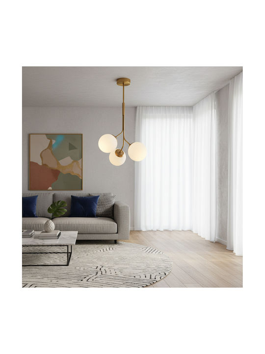 ArteLibre Mensa Pendant Light Gold with Socket E27 40x40x70cm