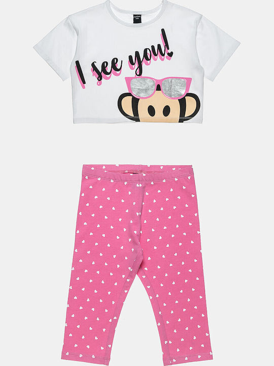 Kids' Set with Leggings Summer 2pcs White