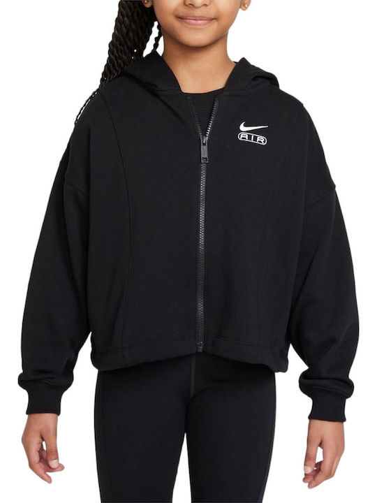 Kids Sweatshirt Cardigan With Hood And Pockets Black Nsw Air