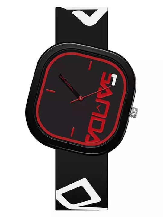 Sanda Ceas analogic pentru copii cu curea din cauciuc/plastic Black-Red