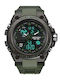 Sanda Ceas Analogic/Digital pentru bărbați 53mm Cronograf Baterie cu Curea Cauciuc Verdea SANDA-739-GALBENĂ-VERDE