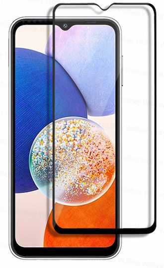 9D Vollflächig gehärtetes Glas Schwarz (Galaxy A14)