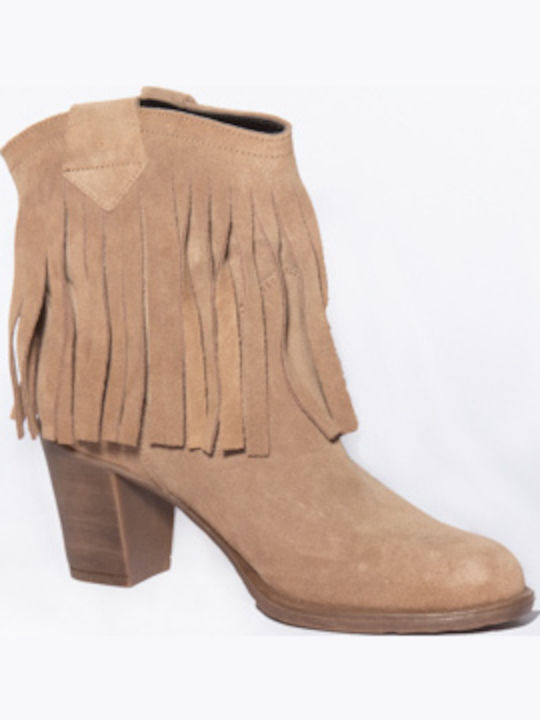 Moods Shoes Δερμάτινα Γυναικεία Μποτάκια Cowboy...
