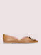 Ella Sadel Leder Damen Ballerinas Spitz zulaufend in Tabac Braun Farbe