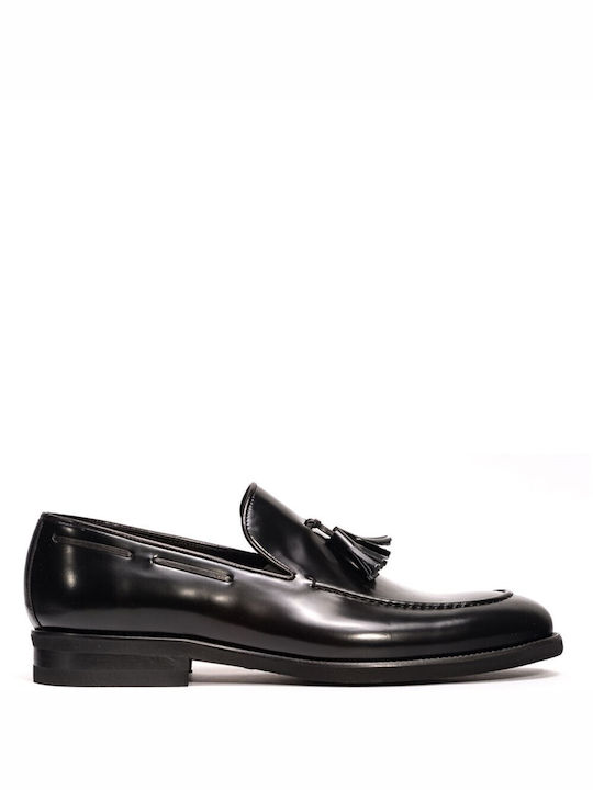 Perlamoda Men's Leather Loafers Black