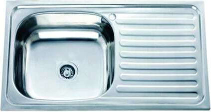 Inter Ceramic Ένθετος Νεροχύτης Δεξιός Inox Μ75xΠ40cm Ασημί