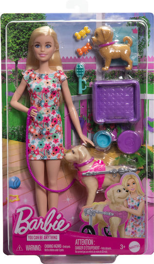 Barbie You Can Be Anything Păpușă Cățeluși și scaun cu rotile pentru animale de companie pentru 3+ ani+ Ani