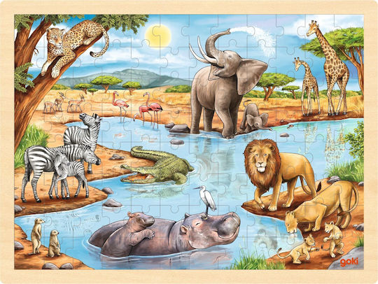 Ξύλινο Παιδικό Puzzle Αφρικής 96pcs Goki