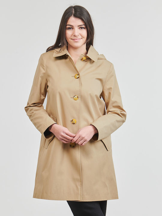 Ralph Lauren Women's Midi Coat with Buttons Beige