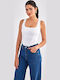 Women's Athletic Blouse Sleeveless White