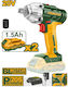 Jadever JDCD1512 Brushless Schlagschrauber Batteriebetrieb 20V 2x1.5Ah mit Bitgröße 1/2"