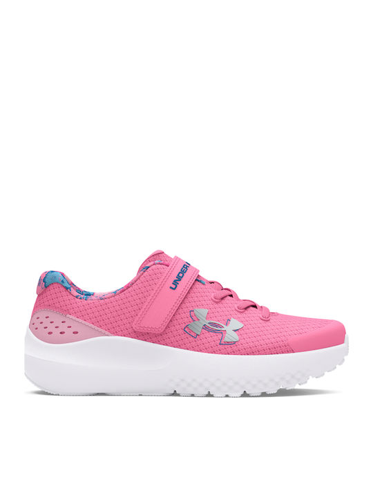 Surge 4 Kids Sports Shoes Running with Hoop & Loop Closure Sunset Pink / Pink / Metallic Silver