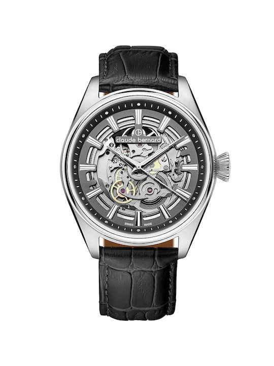 Claude Bernard Uhr Batterie mit Schwarz Lederarmband