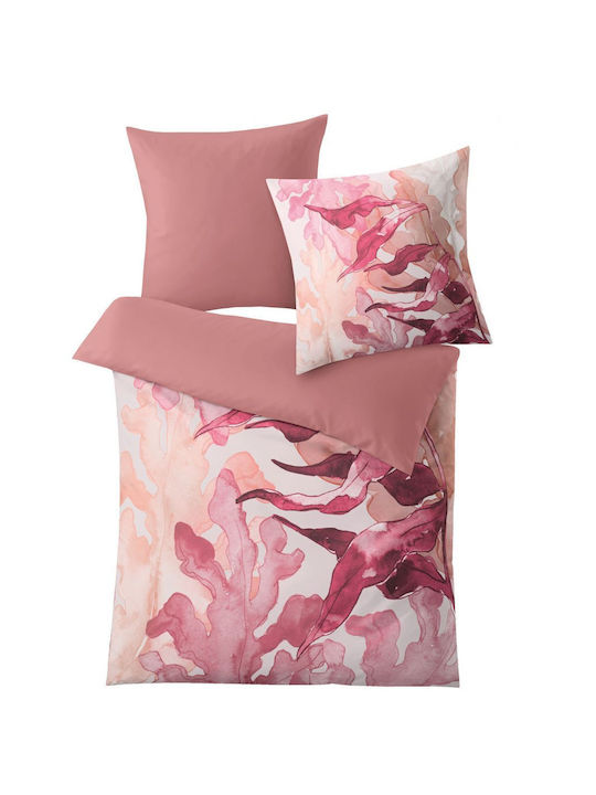Kleine Wolke Duvet Cover Set Cotton Single with Pillowcase 135x200 Blaze Pink