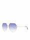 Ana Hickmann Women's Sunglasses with Gold Metal Frame and Blue Gradient Lens