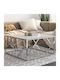 Square Central Glass Coffee Table Silver 80xWidth 80xHeight 40 cm