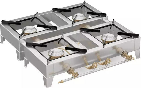 Thermogatz Liquid Gas Countertop with 4 Burners Inox