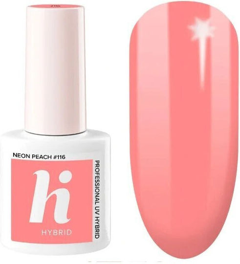 Hi Hybrid Glossy Βερνίκι Νυχιών Μακράς Διαρκείας 116 Meon Peach 5ml