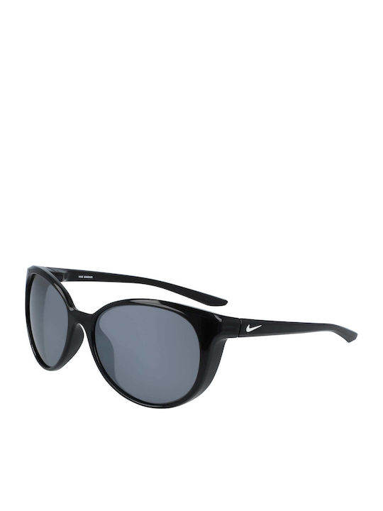 Nike Women's Sunglasses with Black Plastic Frame and Black Lens