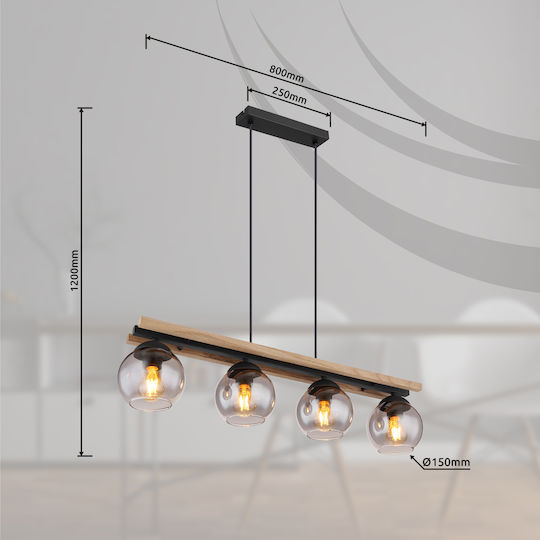 Globo Lighting Висящо осветително тяло Черен 85x15x120см. Globo Lighting Висящо осветително тяло Черен 85x15x120см.