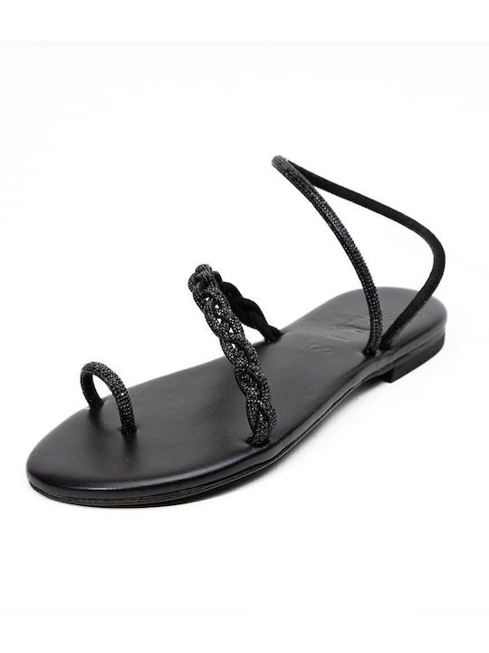 Sandale Casual Damă De Piele Negru