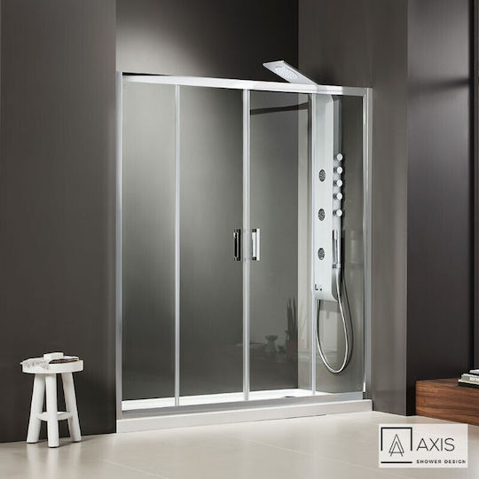 Axis Slider 2+2 Разделител на верандата Душ с Плъзгащи се Врата 170x185см Почистване на стъклото