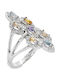 Xryseio Damen Ring mit Zirkonia aus Weißgold 14K