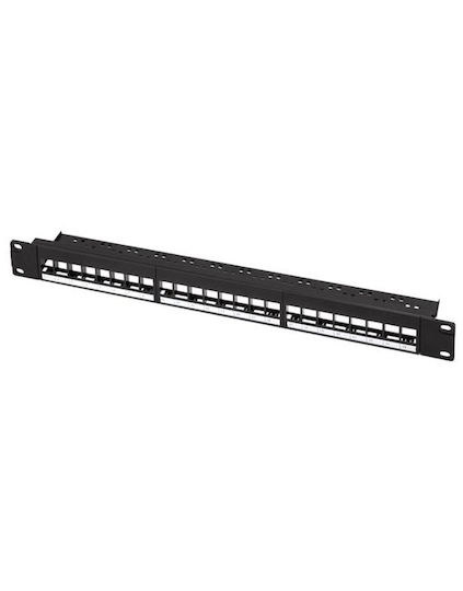 LogiLink Κάλυμμα Πάνελ για Rack 1U 19" 24 Θυρών Μαύρο