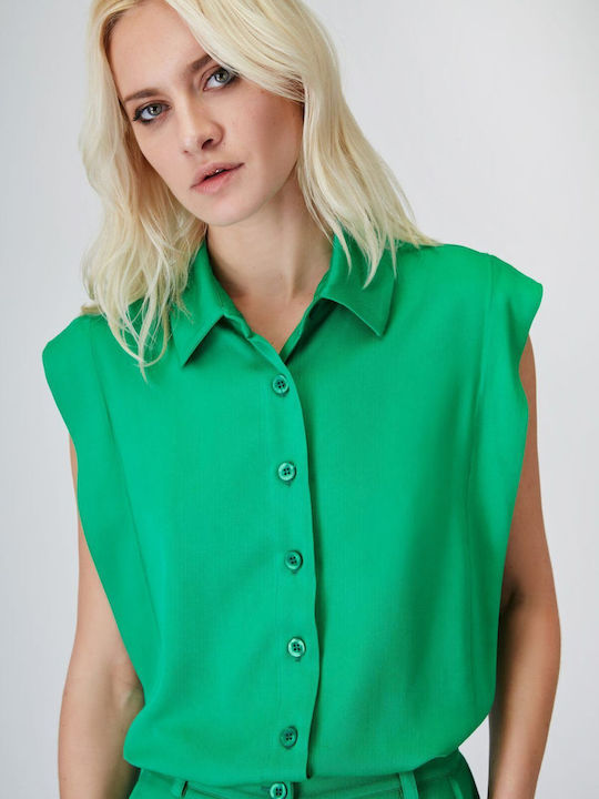 Dolce Domenica Women's Sleeveless Shirt Green