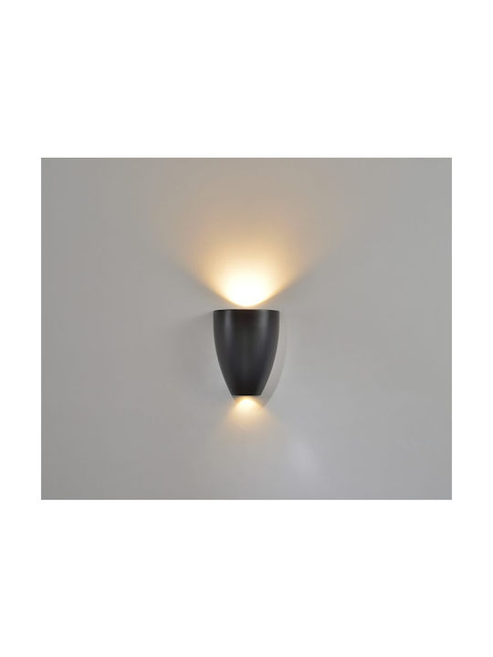 Luma Modern Lamp Wall with Integrated LED and Warm White Light Black 13.5x13.5cm