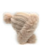Pom Pom Beanie Γυναικείος Fleece Σκούφος Πλεκτός σε Μπεζ χρώμα