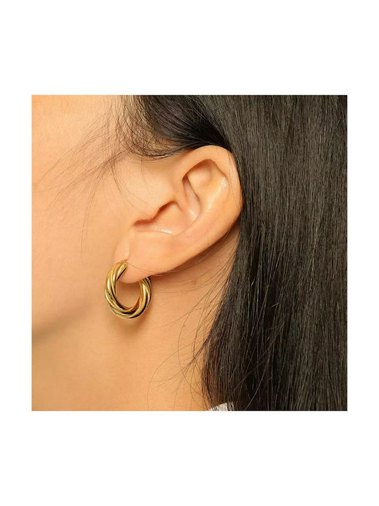 Earrings Hoops made of Steel Gold Plated