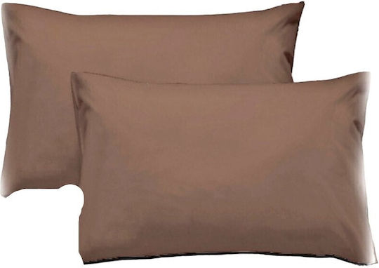 SpitiBazaar Σετ Μαξιλαροθήκες Καφέ 50x70εκ.