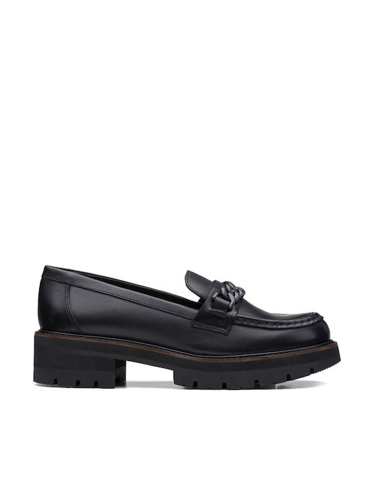 Clarks Edge Leather Women's Moccasins in Black Color