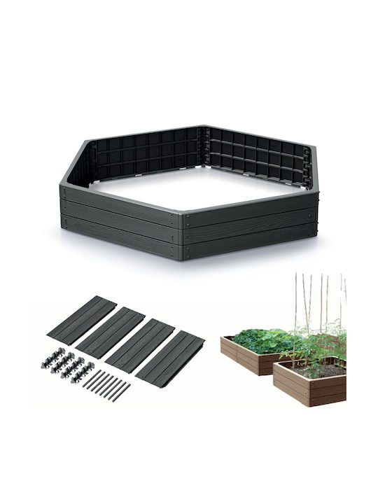 Prosperplast Planter Box Plastic Charcoal 148x1...