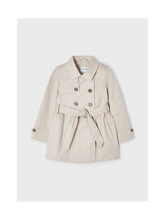 Mayoral Kids Trench Coat Beige Dark