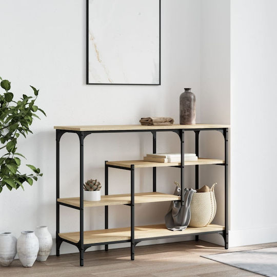 Console Table Wood & Metal Sonoma Δρυς L100xW35xH75cm