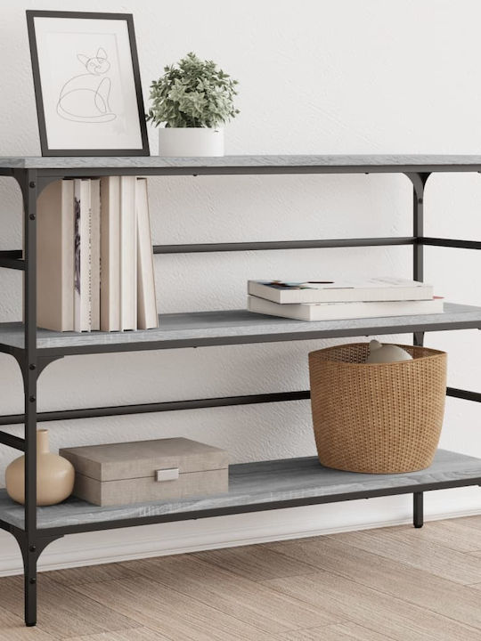 Console Table Wood & Metal Grey Sonoma L100xW32xH75cm