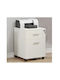 Office Storage Drawer Wooden with Wheels and Lock White 40x45x55.6cm