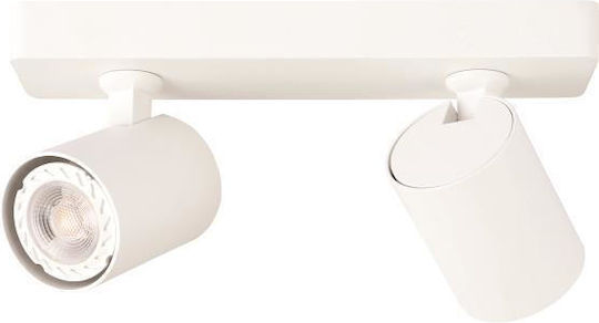 Eurolamp Double Spot with Socket GU10 in White Color