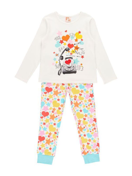 Boboli Kids Pajamas Winter Cotton Off White