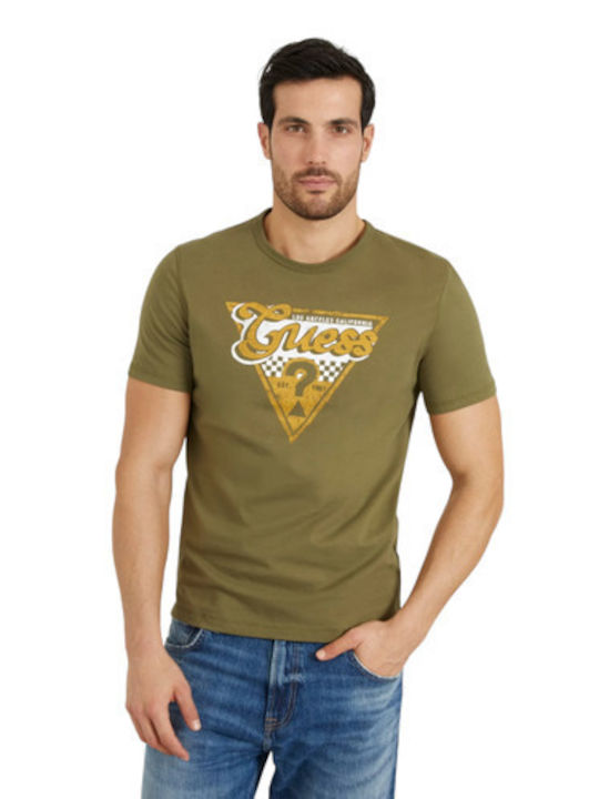 Guess Herren T-Shirt Kurzarm Army Olive