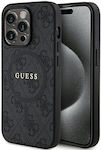 Guess 4g Collection Leather Metal Logo Magsafe Back Cover Plastic Black (iPhone 13 Pro Max)